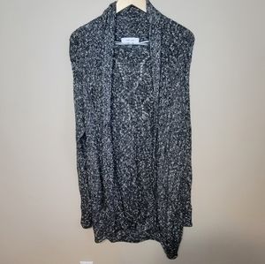 John + Jenn Black and White Mid Length Duster Oversized Cardigan Size XS